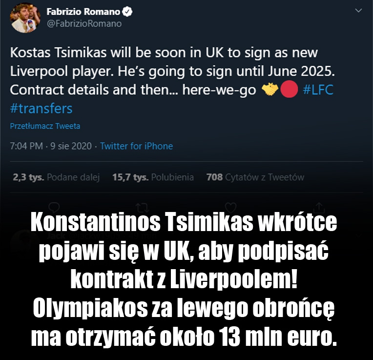 Liverpool kupuje nowego zawodnika!